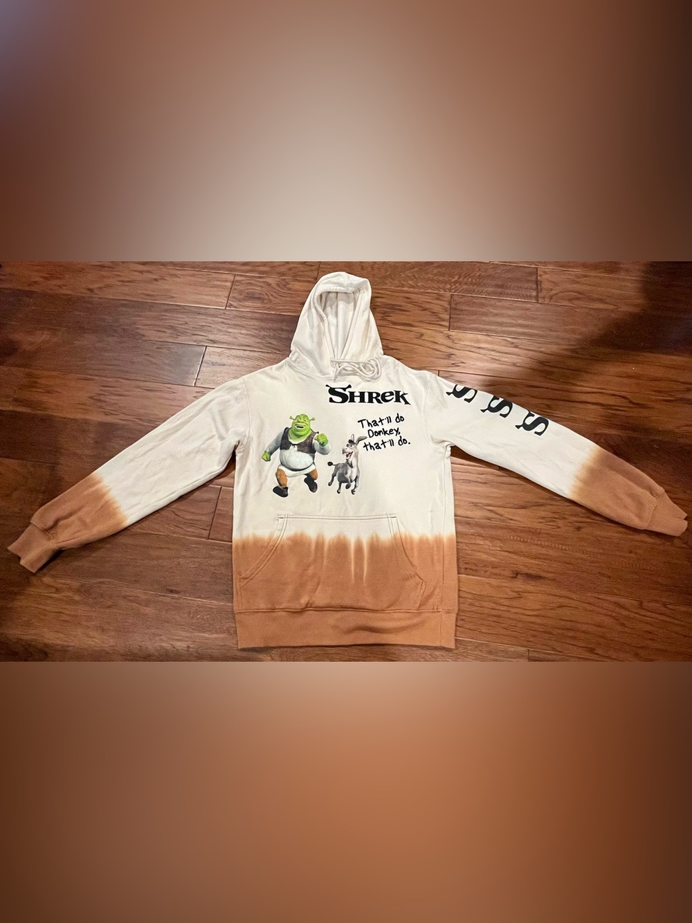 Shrek “That'll Do Donkey" Dip Dye Hoodie Beige Brown Graphic
Sweatshirt- Small - Picture 2 of 8